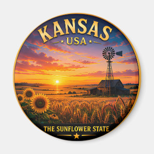 Kansas Sonnenblumen-Staats-Prestige 🌾 Magnet