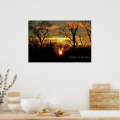 Kansas Sonnenuntergang mit Baumwoll-Silhouette, Wo Poster (Küche)