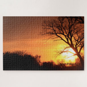 Kansas Sonnenuntergang mit einem Silhouette Puzzle