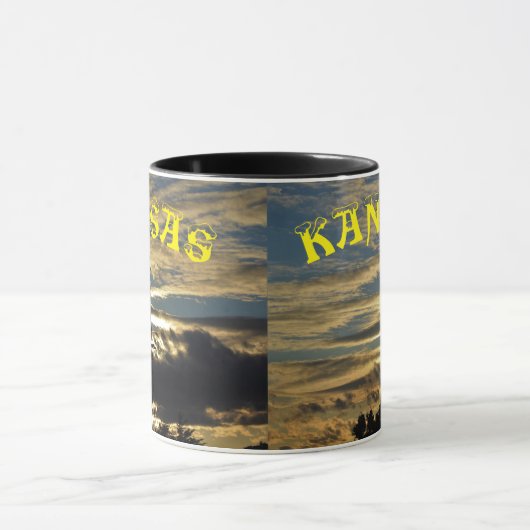 Kansas Sonnenuntergang mit Windmill Coffee Tasse (Zentrum)