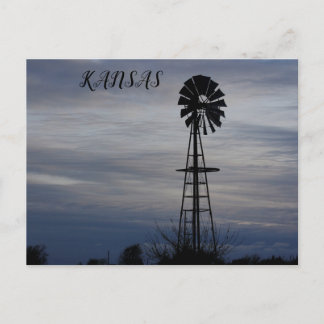 Kansas Sonnenuntergang mit Wolken Postkarte