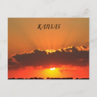 Kansas Sonnenuntergang mit Wolken und Sonnenstrahl