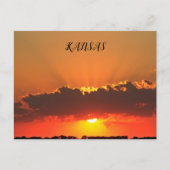 Kansas Sonnenuntergang mit Wolken und Sonnenstrahl Postkarte (Vorderseite)