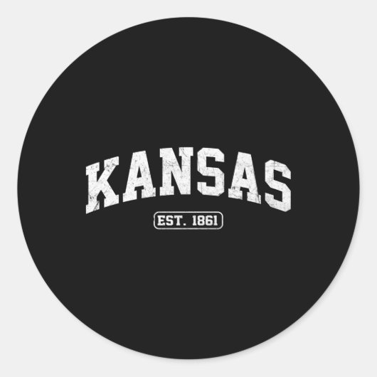 Kansas Staat Athletic Style Runder Aufkleber (Vorderseite)