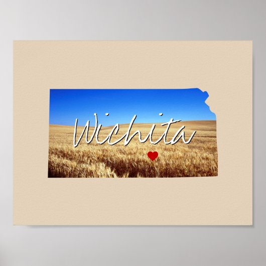 Kansas Staat Foto Einfügen und Ortsname Poster (Vorne)