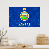 Kansas Staat Grunge Fahne Poster (Küche)