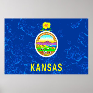 Kansas Staat Grunge Fahne Poster