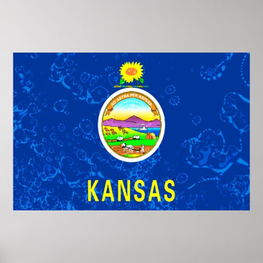 Kansas Staat Grunge Fahne Poster (Vorne)