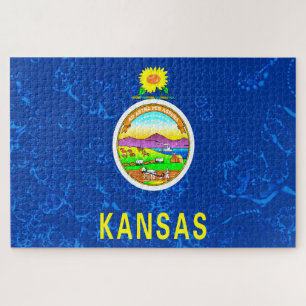 Kansas Staat Grunge Fahne Puzzle
