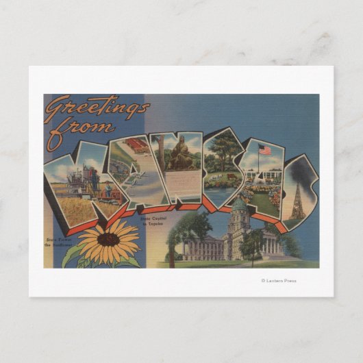 Kansas (Staat Hauptstadt/Blume) Postkarte (Vorderseite)
