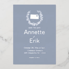 Kansas Staat Hochzeit in Urlaubsort Folieneinladung