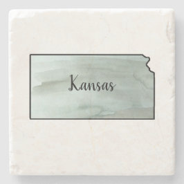 Kansas Staat Illustration Steinuntersetzer