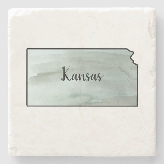 Kansas Staat Illustration Steinuntersetzer (Vorderseite)