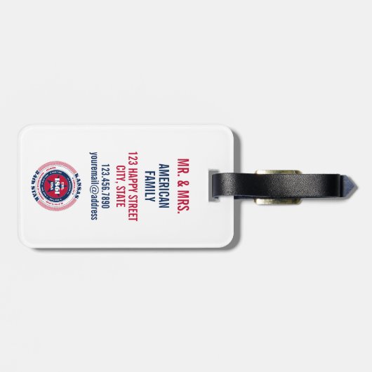 Kansas Staat Personalisiertes Geschenk Gepäcktag Gepäckanhänger (Rückseite horizontal)