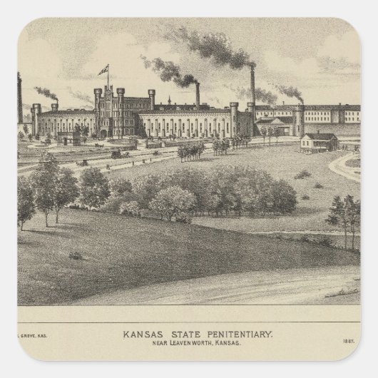 Kansas Staat Quadratischer Aufkleber (Vorderseite)