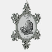 Kansas Staat Quarter Schneeflocken Zinn-Ornament (Links)