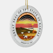 Kansas Staat Siegel Keramikornament (Rechts)
