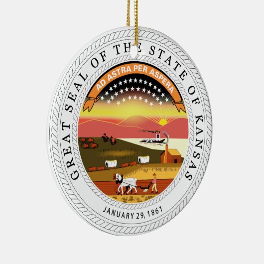 Kansas Staat Siegel Keramikornament (Rechts)