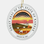 Kansas Staat Siegel Keramikornament (Links)