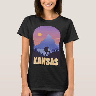 Kansas Staat USA Wanderung Souvenir T-Shirt