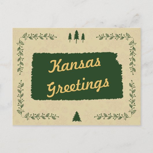 Kansas Staat Weihnachtsfeiertage Feiertagspostkarte (Vorderseite)