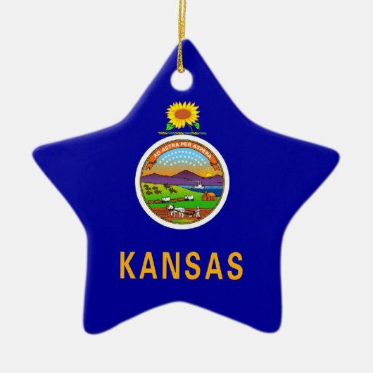Kansas-Staats-Flagge Keramikornament (Vorne)