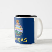 Kansas-Staats-Flagge Zwei-Ton Kaffee-Tasse Zweifarbige Tasse (VorderseiteRechts)