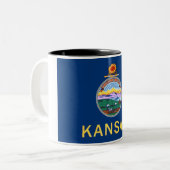 Kansas-Staats-Flagge Zwei-Ton Kaffee-Tasse Zweifarbige Tasse (Vorderseite Links)