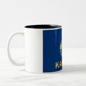 Kansas-Staats-Flagge Zwei-Ton Kaffee-Tasse Zweifarbige Tasse (Links)