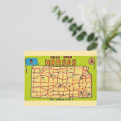 Kansas Staats Karte Postkarte (Stehend Vorderseite)