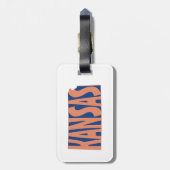 Kansas-Staats-Namen-Wort-Kunst-Orange Gepäckanhänger (Rückseite vertikal)