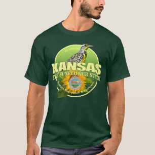 Kansas-Staats-Vogel u. Blume T-Shirt