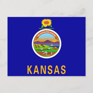 Kansas Staatsflagge Postkarte