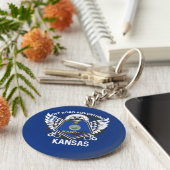 Kansas Staatsflagge von Road Adventure 4x4 Schlüsselanhänger (Seite)