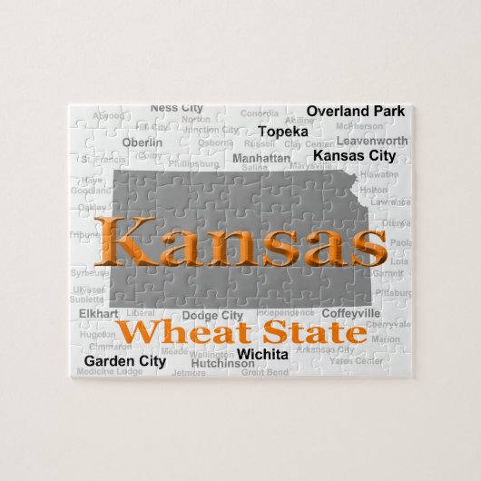Kansas Staatsstolz Map Puzzle (Horizontal)