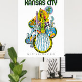 Kansas Stadt, die Stadt der Brunnen, Poster (Heimbüro)
