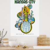 Kansas Stadt, die Stadt der Brunnen, Poster (Küche)