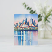 Kansas Stadt Wasserfarbe Postkarte (Stehend Vorderseite)