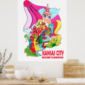 Kansas Stadt, willkommen zum Hippie-Abenteuer Poster (Küche)