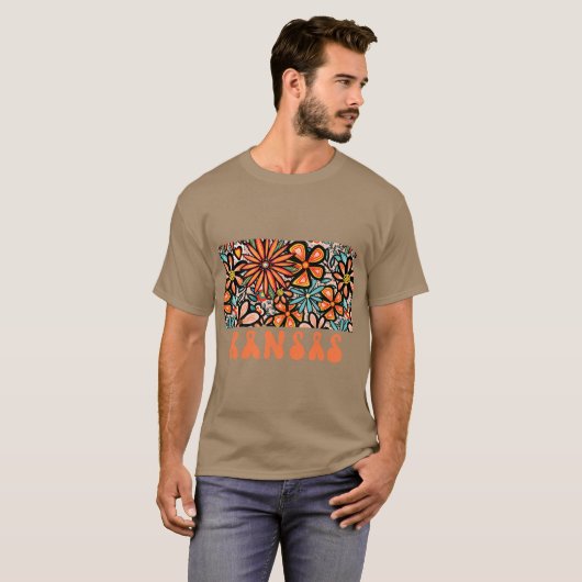 Kansas State Design Artist Designed Illustration F T-Shirt (Vorne ganz)