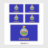 Kansas State Flag Aufkleber (Blatt)