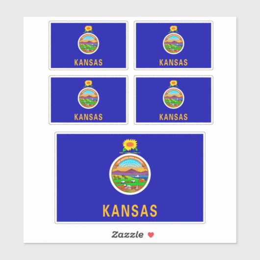 Kansas State Flag Aufkleber (Blatt)