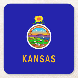 Kansas State Flag Design Rechteckiger Pappuntersetzer