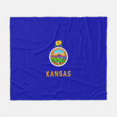 Kansas State Flag Fleecedecke (Vorderseite (Horizontal))
