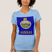 Kansas State Flag Frauen Slim Flag T-Shirt (Vorderseite)