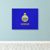 Kansas State Flag Leinwanddruck (Insitu (Holzboden))
