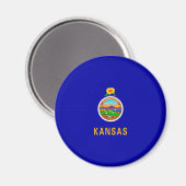 Kansas State Flag Magnet (Vorderseite/Rückseite)