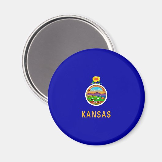 Kansas State Flag Magnet (Vorderseite/Rückseite)