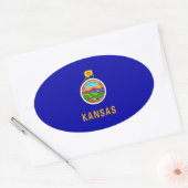 Kansas State Flag Ovaler Aufkleber (Umschlag)