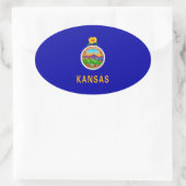 Kansas State Flag Ovaler Aufkleber (Tasche)